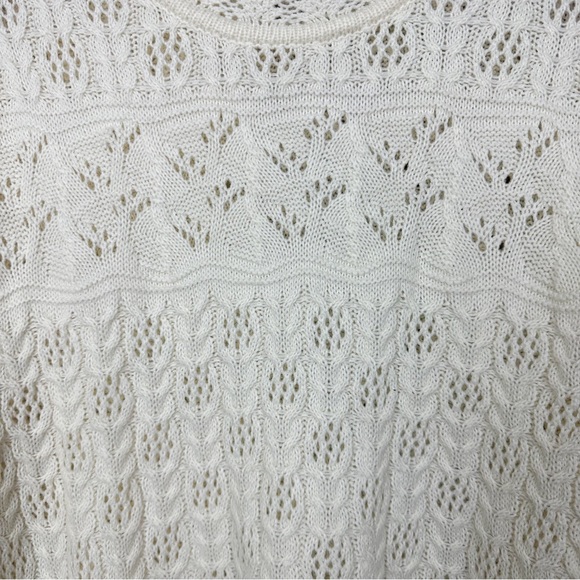 Cream McCoy Crocheted Lace Knit Sweater Cute Elegant One-size - Picture 3 of 7